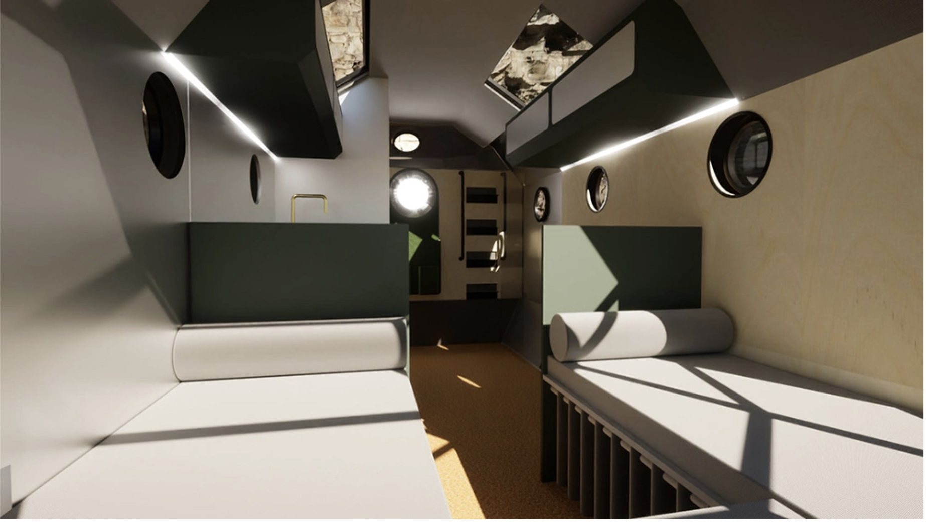 inside the texino atrium camper